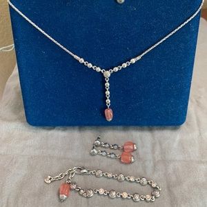 Brighton pink necklace, bracelet, earrings set